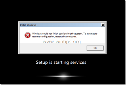 How to fix "Windows could not finish configuring the system" error.