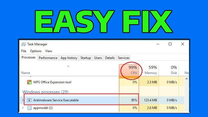 How to fix Antimalware Service Executable high CPU usage